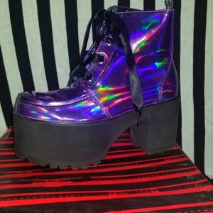 T.U.K. Iridescent Lavender Nosebleed Boot